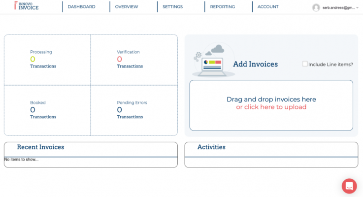 Innovo Invoice dashboard