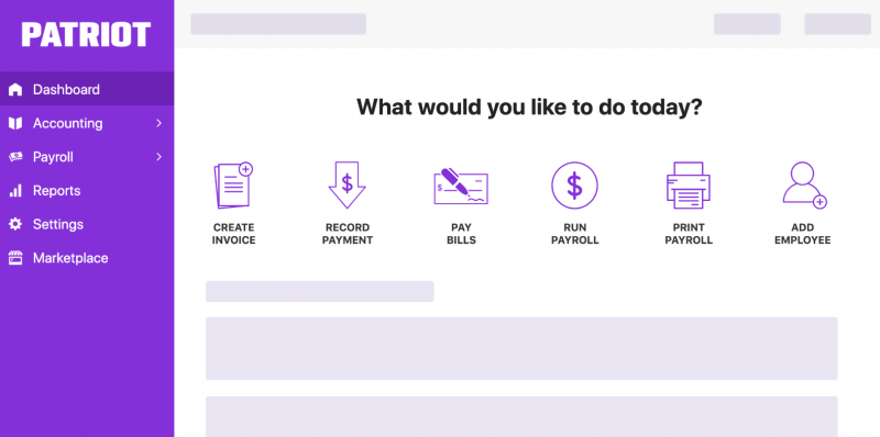 Patriot Software dashboard