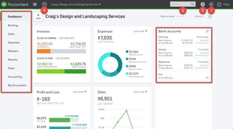 quickbooks dashboard for payroll