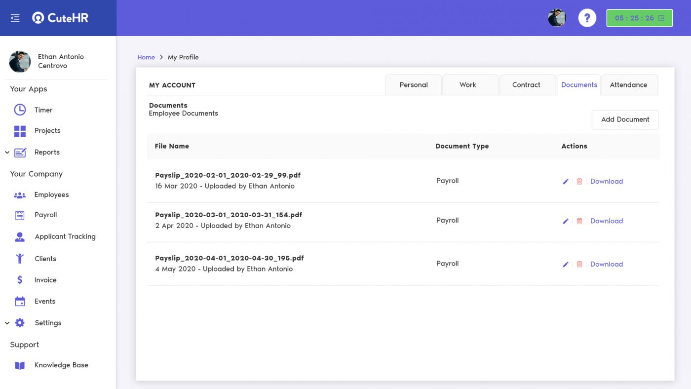 Document management Dashboard cutehr