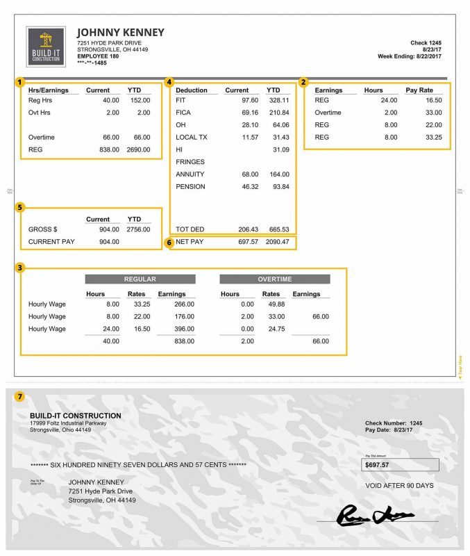 pay stub sample